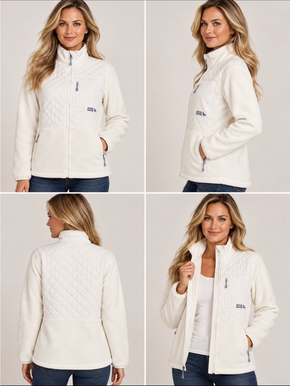 Eddie Bauer Women's Mixed Media Fleece Jacket - Picture 2 of 5